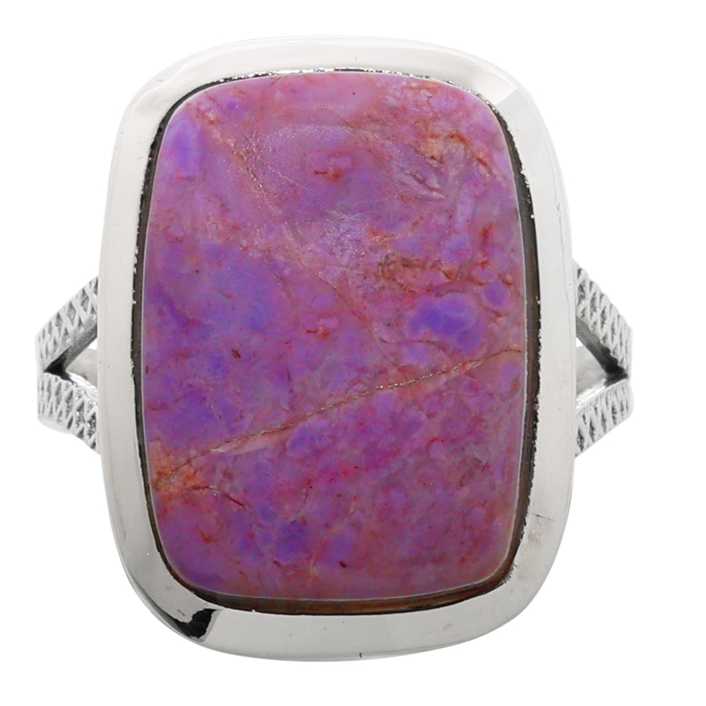 Lavender Jade 925 Sterling Silver Ring Jewelry Size-21 SR01219