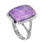 Lavender Jade 925 Sterling Silver Ring Jewelry Size-21 SR01219