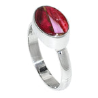 Kingman Pink Dahlia Turquoise 925 Sterling Silver Ring Jewelry Size-17 SR01224