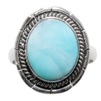 Larimar (Dominican Republic) 925 Sterling Silver Ring Jewelry Size-20 SR01227