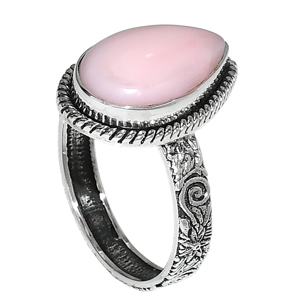 Pink Opal 925 Sterling Silver Ring Jewelry Size-22 SR01230