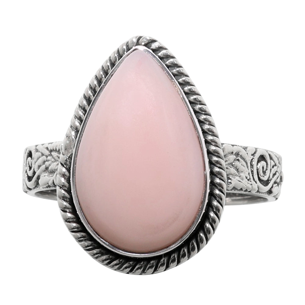 Pink Opal 925 Sterling Silver Ring Jewelry Size-22 SR01230