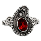 Hessonite Garnet 925 Sterling Silver Ring Jewelry Size-17 SR01231