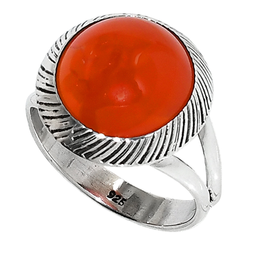 Carnelian 925 Sterling Silver Ring Jewelry Size-17 SR01232