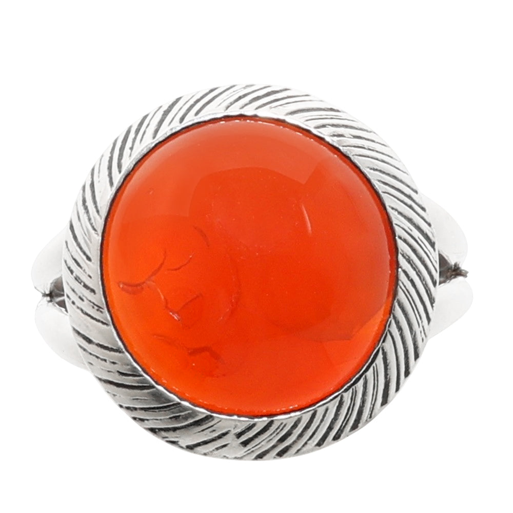 Carnelian 925 Sterling Silver Ring Jewelry Size-17 SR01232
