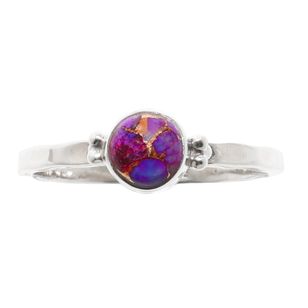 Copper Purple Turquoise 925 Sterling Silver Ring Jewelry Size-20 SR01235