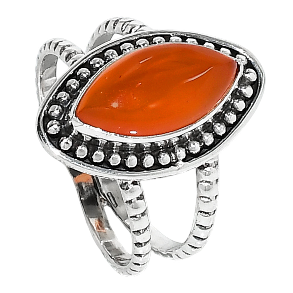 Carnelian 925 Sterling Silver Ring Jewelry Size-16 SR01237