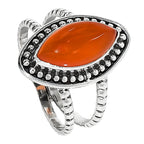 Carnelian 925 Sterling Silver Ring Jewelry Size-16 SR01237