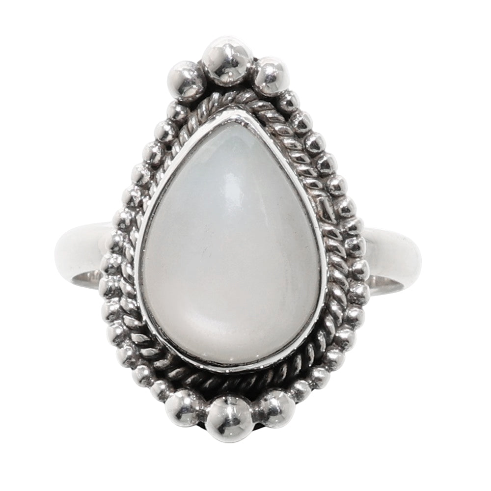 Srilankan Moonstone 925 Sterling Silver Ring Jewelry Size-20 SR01239