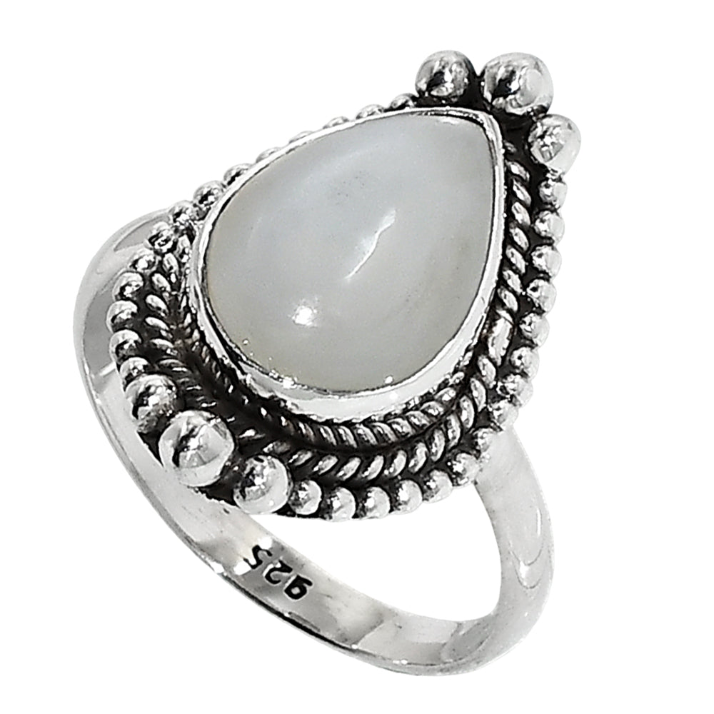 Srilankan Moonstone 925 Sterling Silver Ring Jewelry Size-20 SR01239
