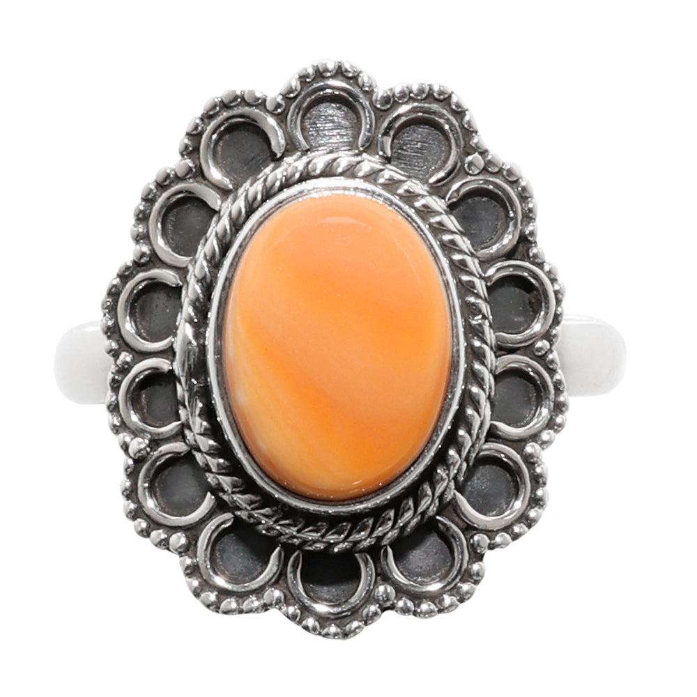 Natural Spiny Oyster Shell 925 Sterling Silver Ring Jewelry Size-18 SR01242