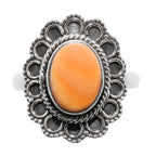 Natural Spiny Oyster Shell 925 Sterling Silver Ring Jewelry Size-18 SR01242