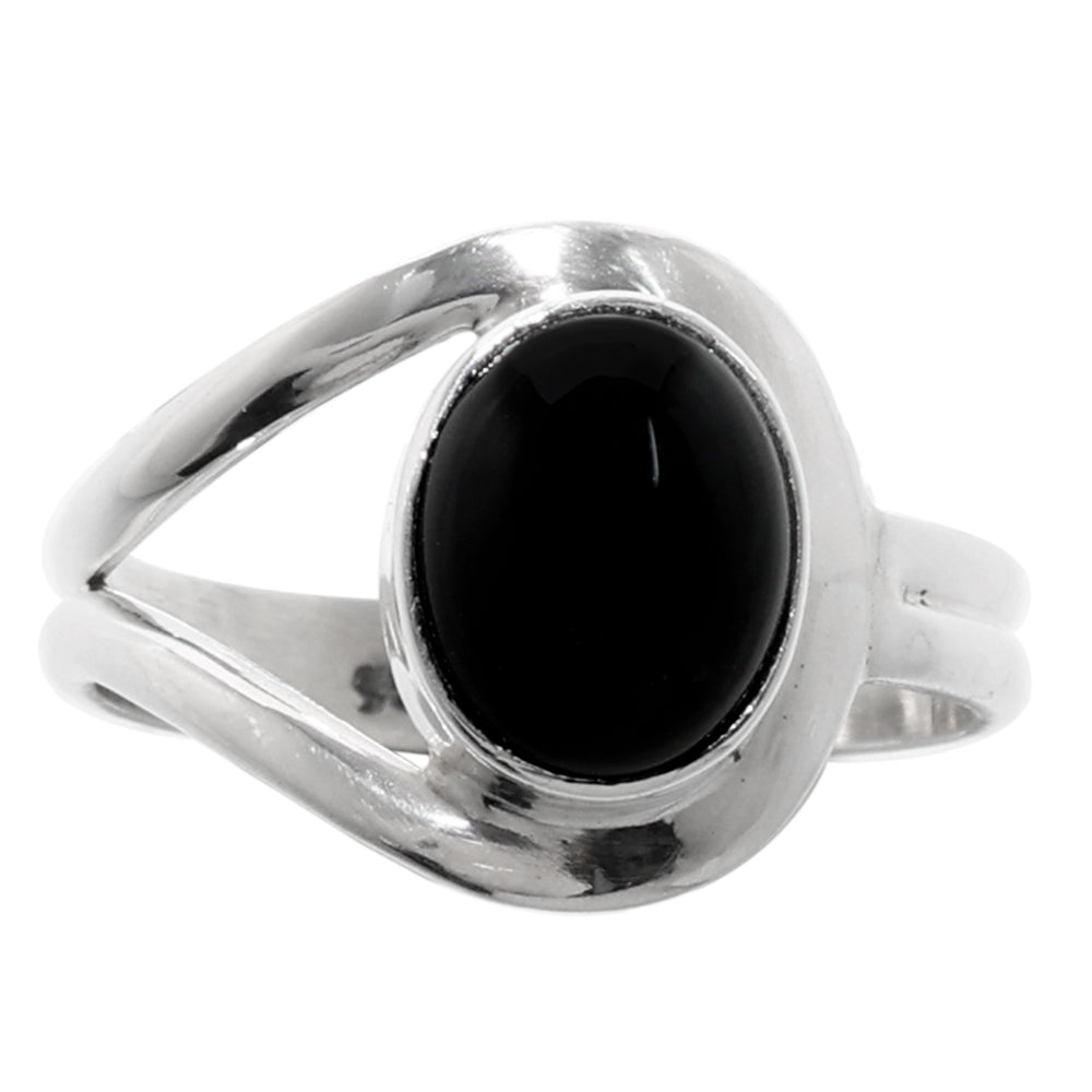 Black Onyx 925 Sterling Silver Ring Jewelry Size-22 SR01246