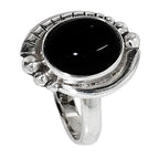 Black Onyx 925 Sterling Silver Ring Jewelry Size-17 SR01249