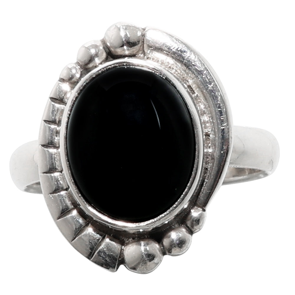 Black Onyx 925 Sterling Silver Ring Jewelry Size-17 SR01249