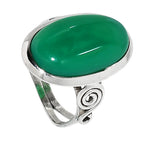 Green Onyx 925 Sterling Silver Ring Jewelry Size-14 SR01251