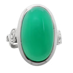 Green Onyx 925 Sterling Silver Ring Jewelry Size-14 SR01251