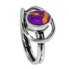 Copper Purple Turquoise 925 Sterling Silver Ring Jewelry Size-16 SR01252