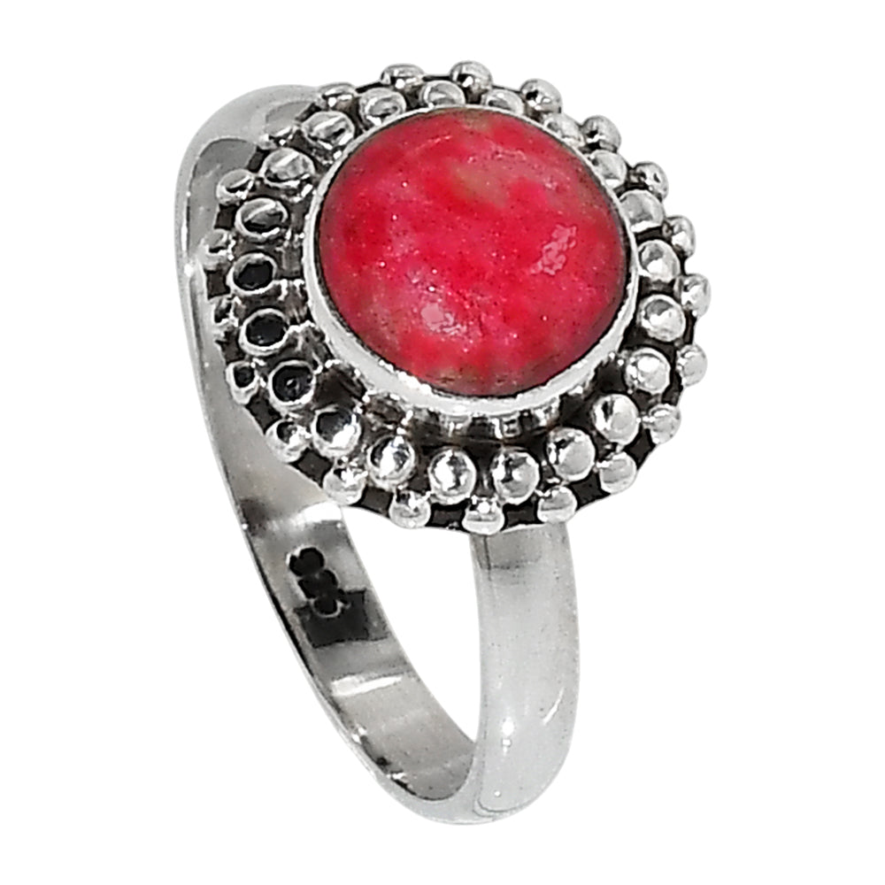 Pink Thulite 925 Sterling Silver Ring Jewelry Size-17 SR01253