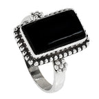 Black Onyx 925 Sterling Silver Ring Jewelry Size-17 SR01255