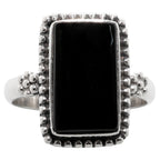 Black Onyx 925 Sterling Silver Ring Jewelry Size-17 SR01255