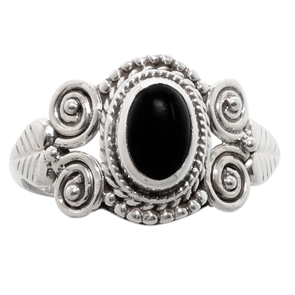 Black Onyx 925 Sterling Silver Ring Jewelry Size-14 SR01256