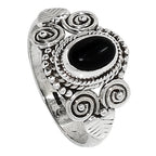 Black Onyx 925 Sterling Silver Ring Jewelry Size-14 SR01256