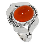 Carnelian 925 Sterling Silver Ring Jewelry Size-16 SR01257
