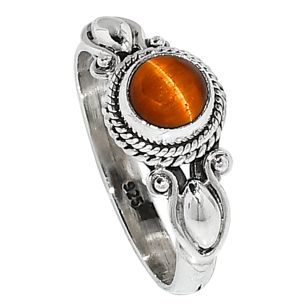 Tiger Eye 925 Sterling Silver Ring Jewelry Size-17 SR01258