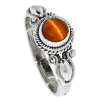 Tiger Eye 925 Sterling Silver Ring Jewelry Size-17 SR01258