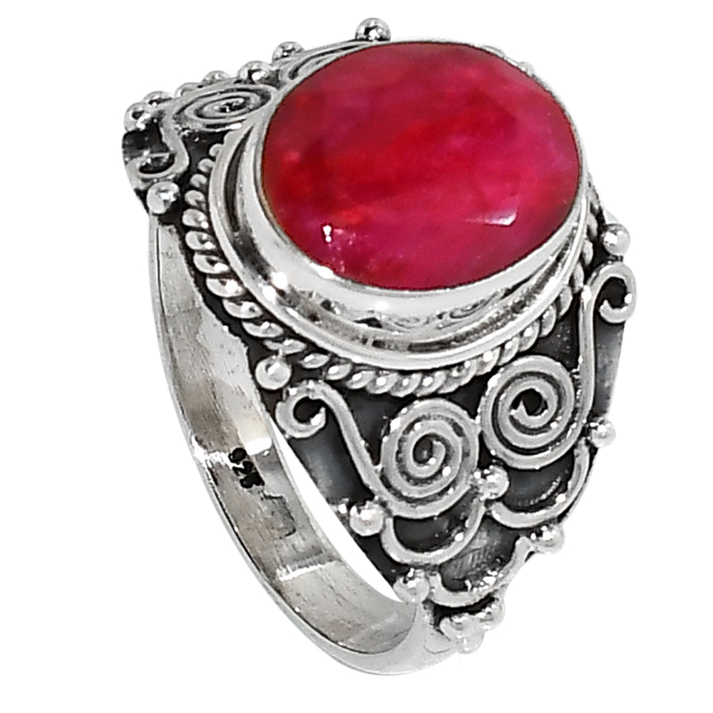 Ruby 925 Sterling Silver Ring Jewelry Size-18 SR01259