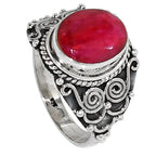 Ruby 925 Sterling Silver Ring Jewelry Size-18 SR01259