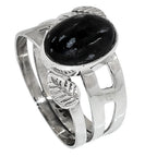 Snow Flake Obsidian 925 Sterling Silver Ring Jewelry Size-20 SR01262