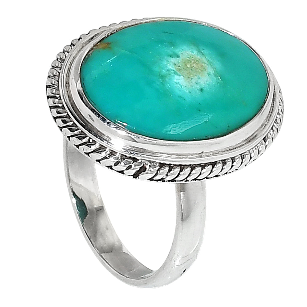 Sleeping Beauty Turquoise 925 Sterling Silver Ring Jewelry Size-21 SR01269