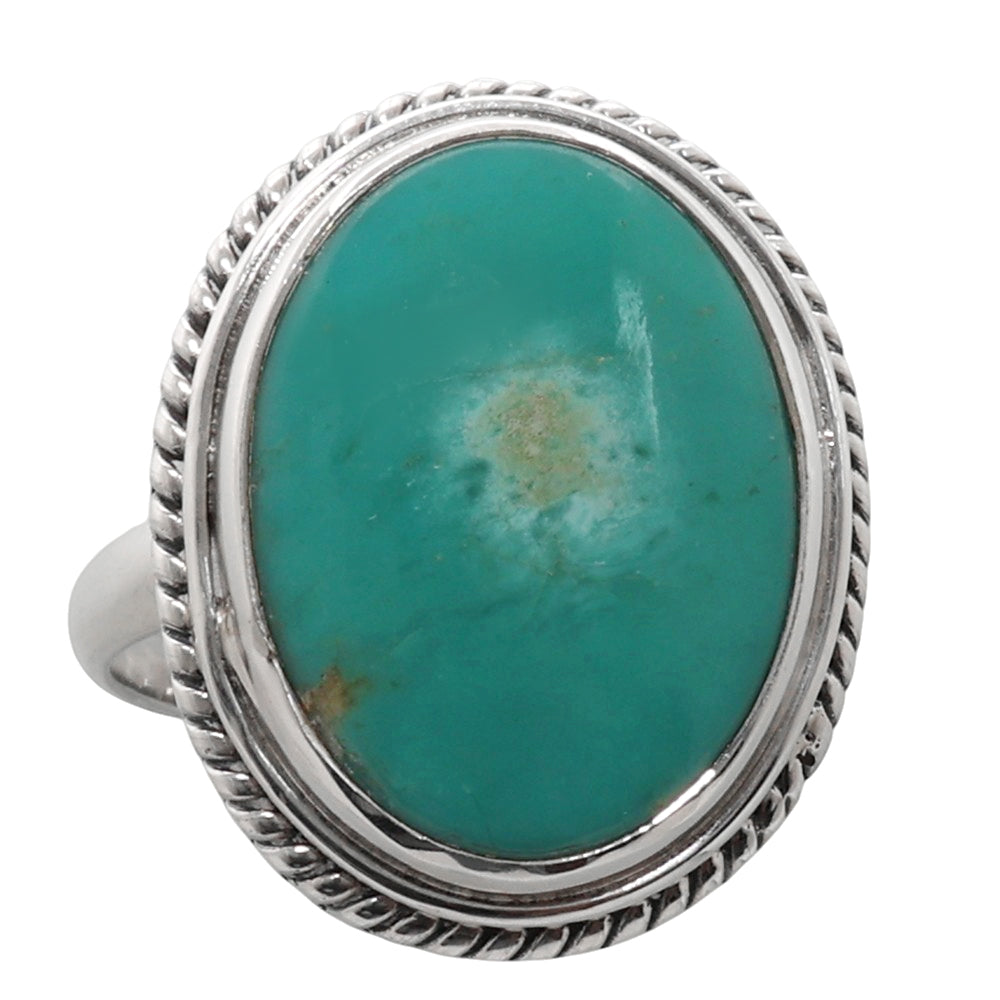 Sleeping Beauty Turquoise 925 Sterling Silver Ring Jewelry Size-21 SR01269