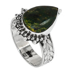 Turkish Rainforest Chrysocolla 925 Sterling Silver Ring Jewelry Size-18 SR01270