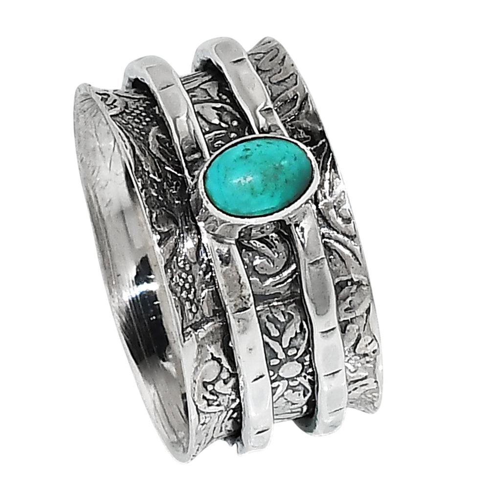Spinner - Sleeping Beauty Turquoise 925 Sterling Silver Ring Jewelry Size-16 SR01273