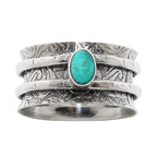 Spinner - Sleeping Beauty Turquoise 925 Sterling Silver Ring Jewelry Size-16 SR01273