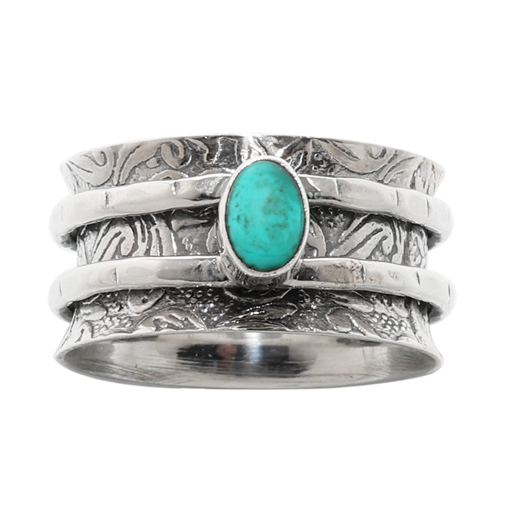 Spinner - Sleeping Beauty Turquoise 925 Sterling Silver Ring Jewelry Size-16 SR01273