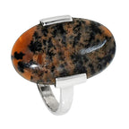 Russian Honey Dendrite Opal 925 Sterling Silver Ring Jewelry Size-20 SR01274