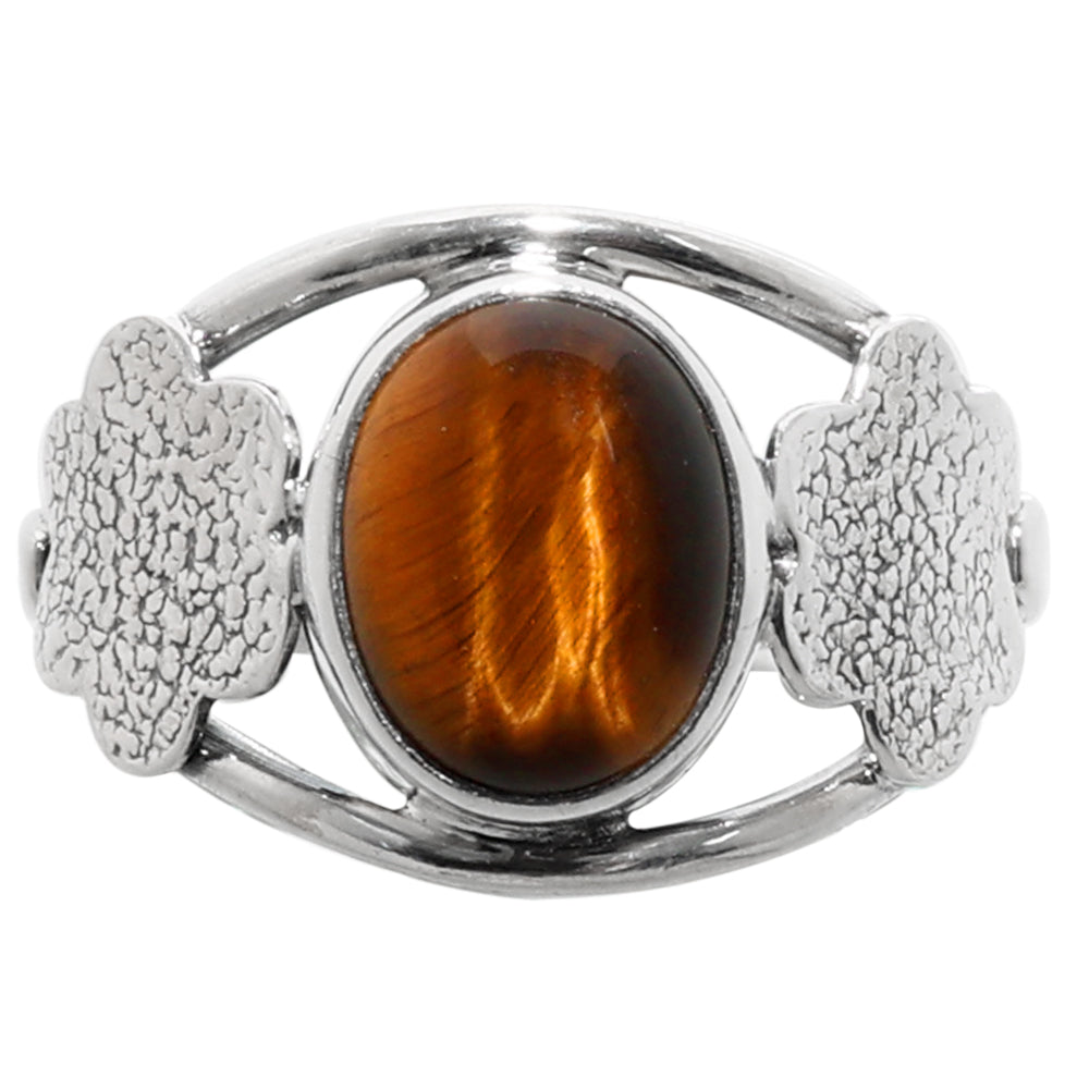 Tiger Eye 925 Sterling Silver Ring Jewelry Size-14 SR01275