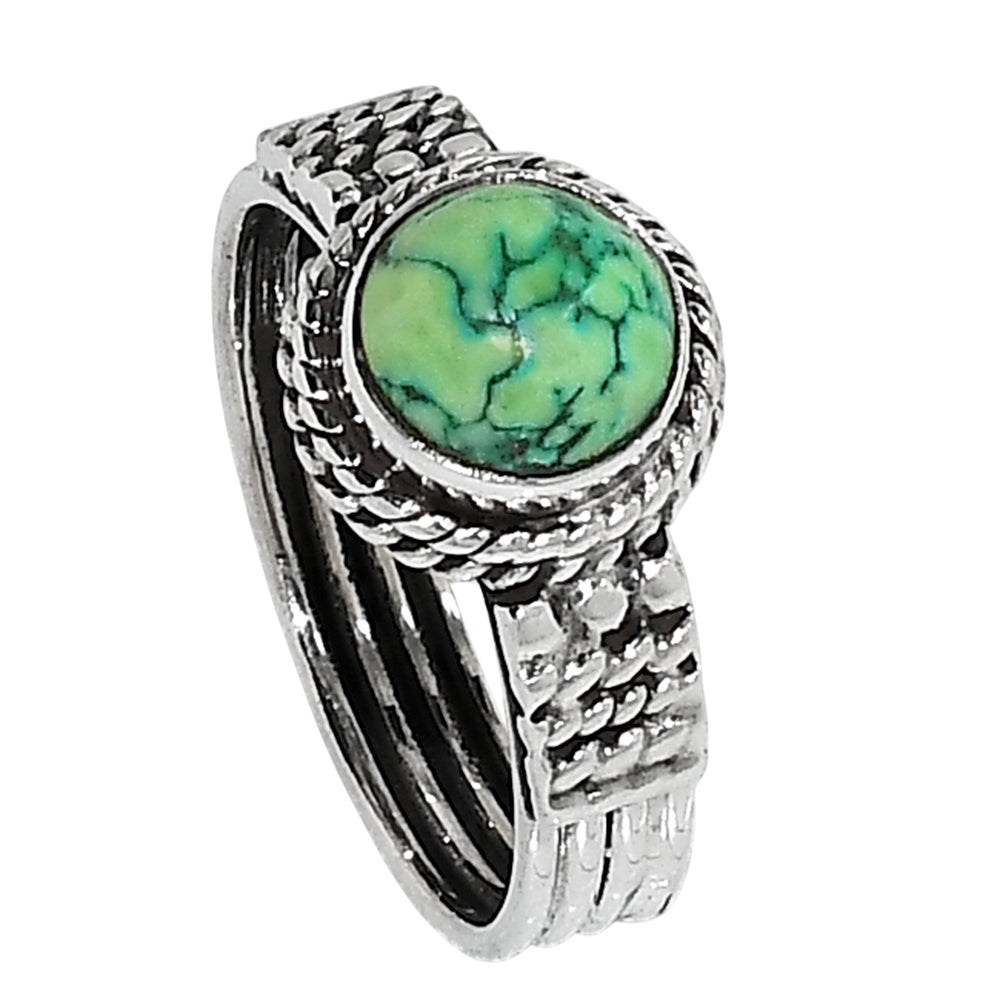 Turquoise Magnesite 925 Sterling Silver Ring Jewelry Size-13 SR01276