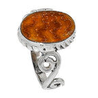 Sutured Ammonite 925 Sterling Silver Ring Jewelry Size-20 SR01277