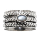 Spinner - Gray Moonstone 925 Sterling Silver Ring Jewelry Size-13 SR01282