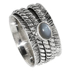 Spinner - Gray Moonstone 925 Sterling Silver Ring Jewelry Size-13 SR01282
