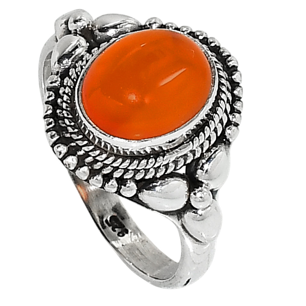 Carnelian 925 Sterling Silver Ring Jewelry Size-18 SR01283