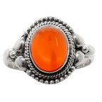 Carnelian 925 Sterling Silver Ring Jewelry Size-18 SR01283
