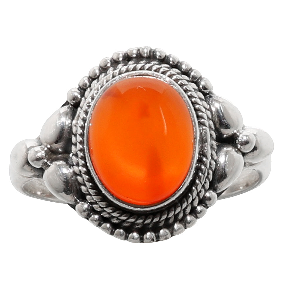 Carnelian 925 Sterling Silver Ring Jewelry Size-18 SR01283