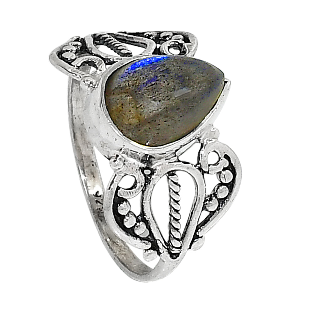 Blue Labradorite 925 Sterling Silver Ring Jewelry Size-17 SR01284