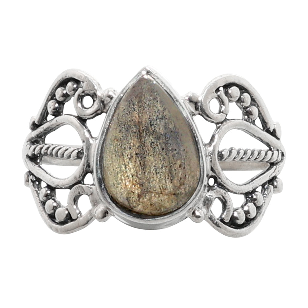Blue Labradorite 925 Sterling Silver Ring Jewelry Size-17 SR01284